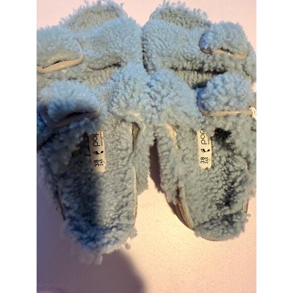 NEW Papillio Birkenstock Arizona Big Buckle Shearling Teddy Faded Aqua EU 38 - Picture 2 of 10